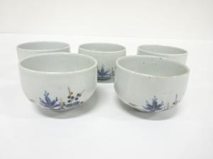 古伊万里　染錦　ころ茶碗　5客